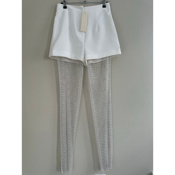 Donnée par Dieu 'SCANDELOUS' Rhinestone White Pants -Small, mesh, fishnet - Picture 2 of 16